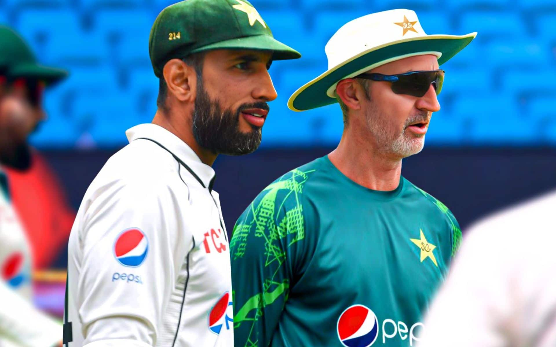 Jason Gillespie and Shan Masood [Source: @grassrootscric/X.com]